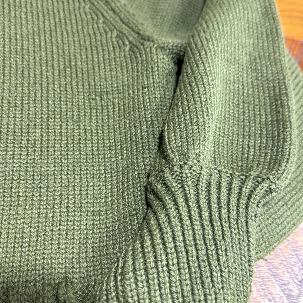 Fresh Perspective Olive Green Knit Turtleneck Sweater Dress - Picture 7 of 9